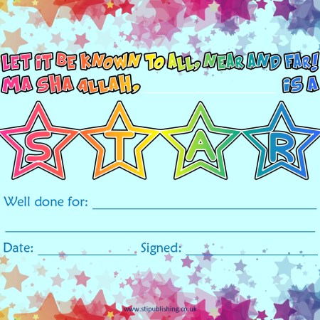 A5 Star Certificate (x10)