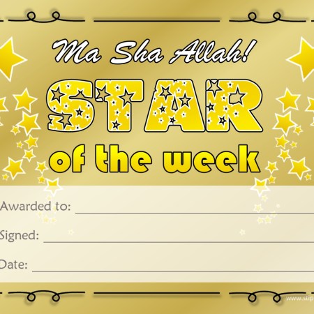 A5 Star of the Week Certificate (x10)
